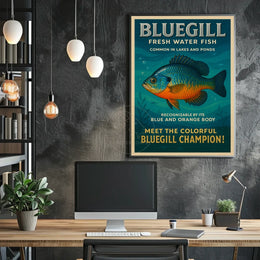 Bluegill Fish Vintage Illustration - Animal Poster