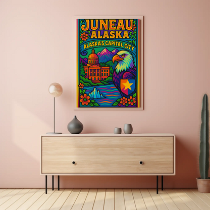 Juneau Alaska Capital City Travel Poster