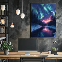Aurora Over A Winter Landscape Poster