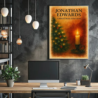 Warm Christmas Setting, Ornaments and Candle Art Poster