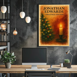 Warm Christmas Setting, Ornaments and Candle Art Poster
