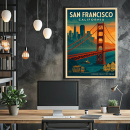 San Francisco Vintage Travel Poster Wall Art
