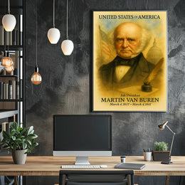 Martin Van Buren 8th President of the United States Vintage Watercolor Poster