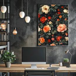 Lush Vintage Rose Arrangement Artistic Poster