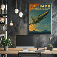 F-5E Tiger II Fighter Jet Vintage Military Recruitment Poster