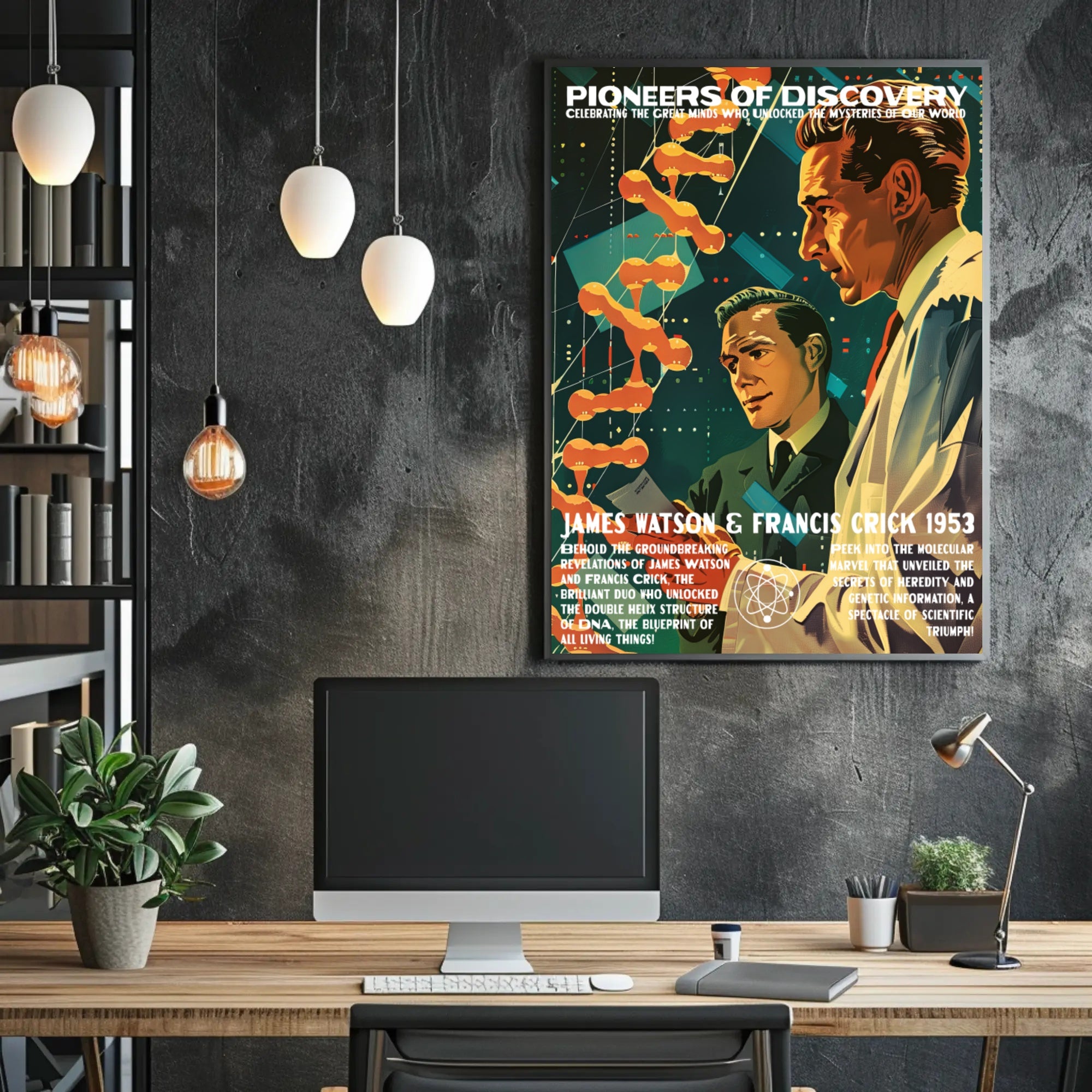 DNA Double Helix Discovery Commemorative Educational Poster