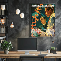 DNA Double Helix Discovery Commemorative Educational Poster