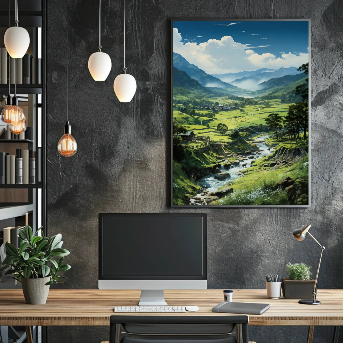 Serene Valley Landscape Poster