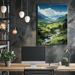 Serene Valley Landscape Poster