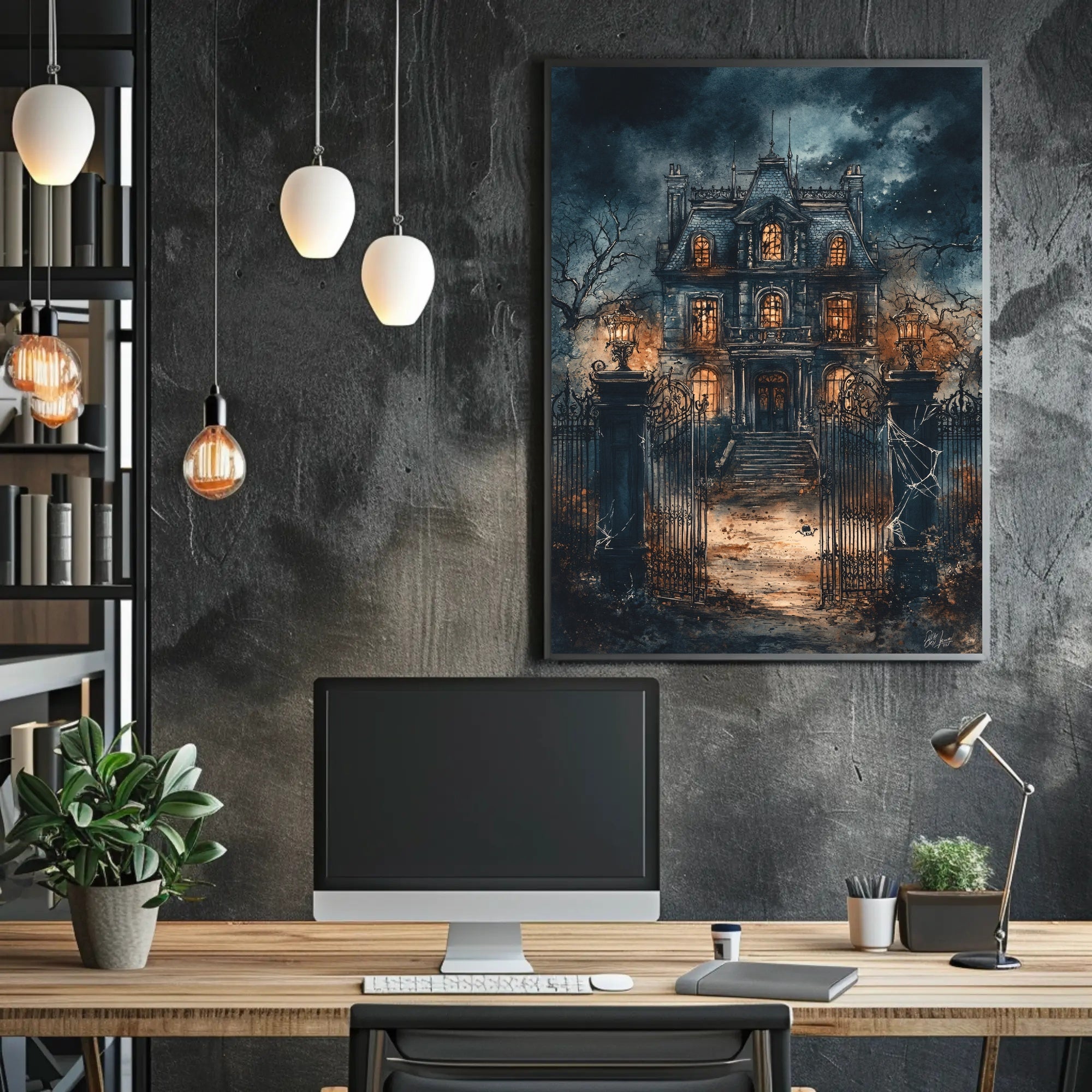 Haunted Mansion At Dusk Poster