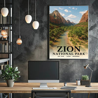 Zion National Park Scenic Travel Poster Print
