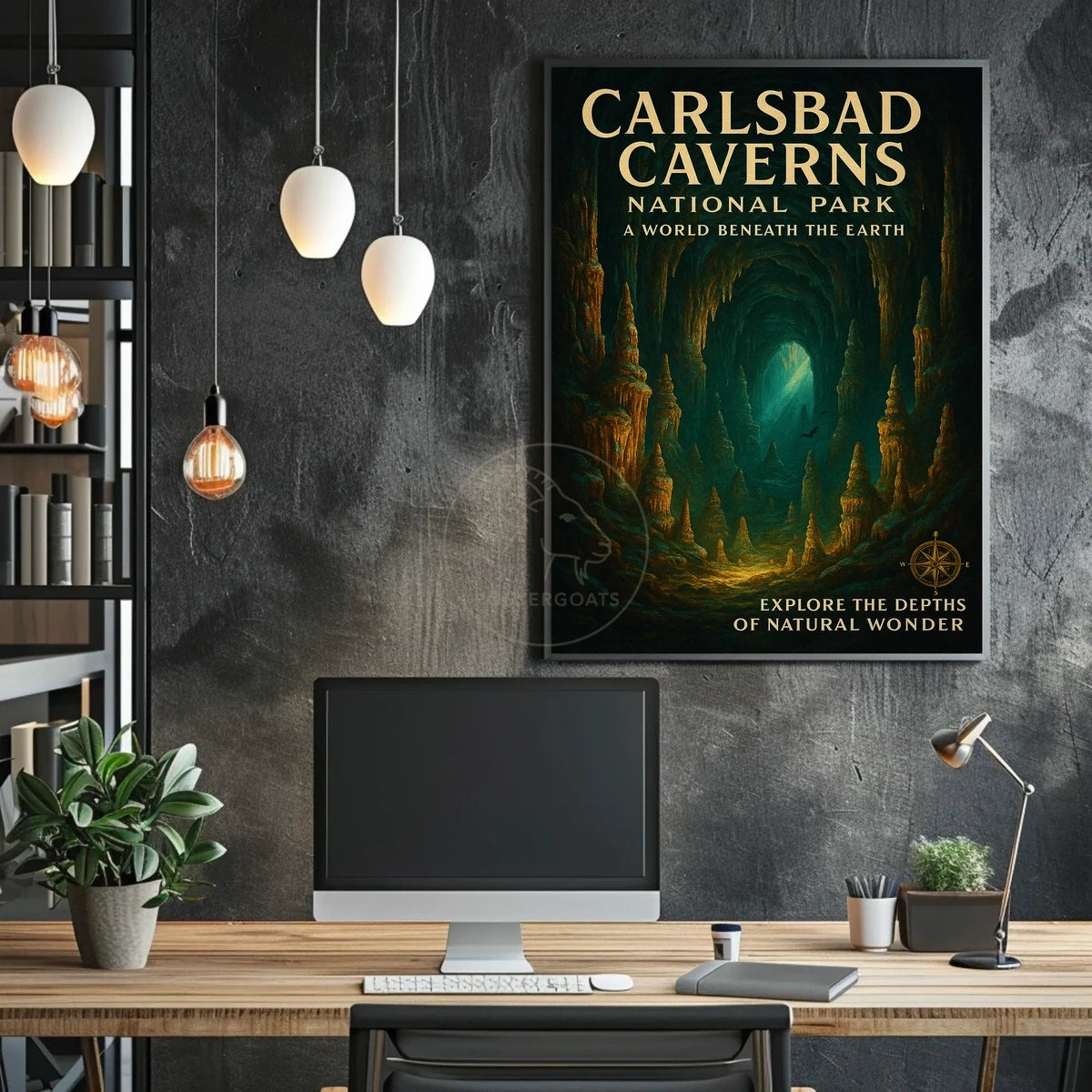 Carlsbad Caverns Vintage National Park Poster