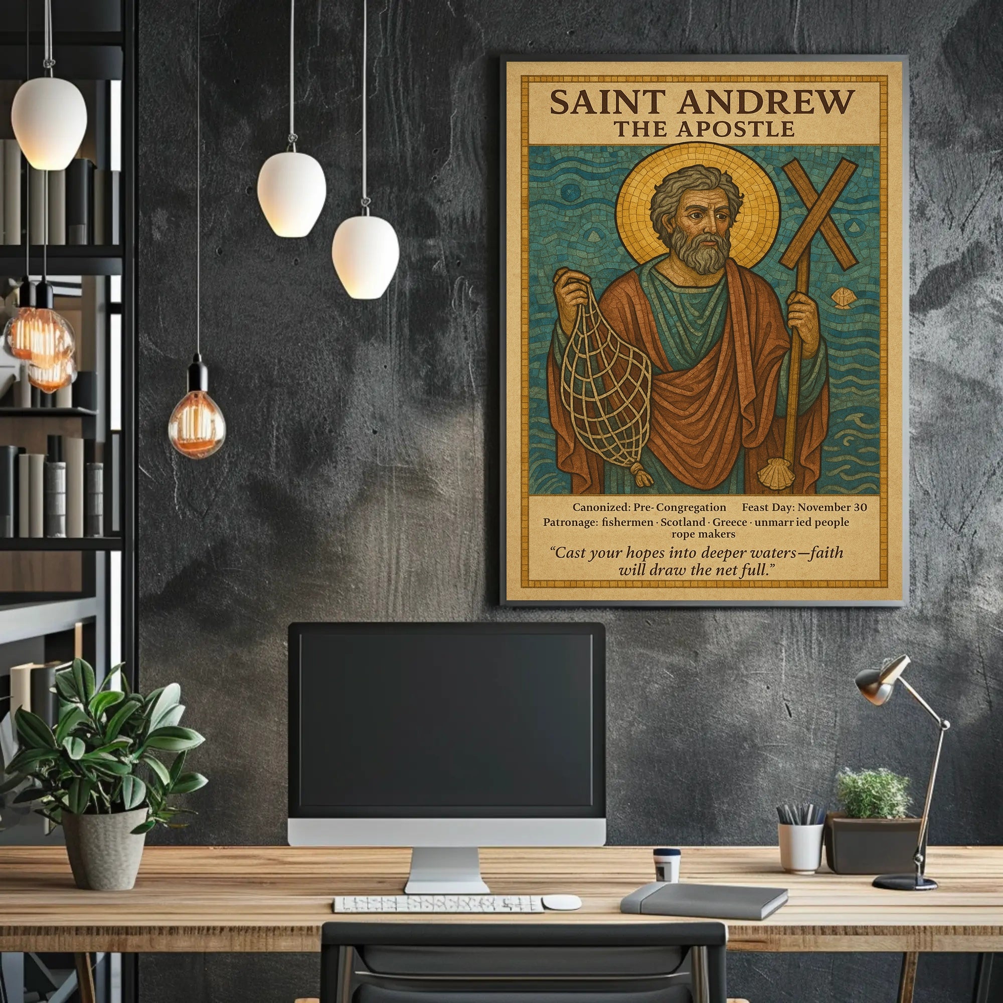 Saint Andrew Religious Icon Poster Cultural or Heritage Poster