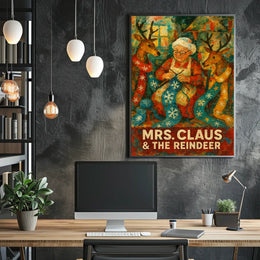 Mrs. Claus The Reindeer Poster