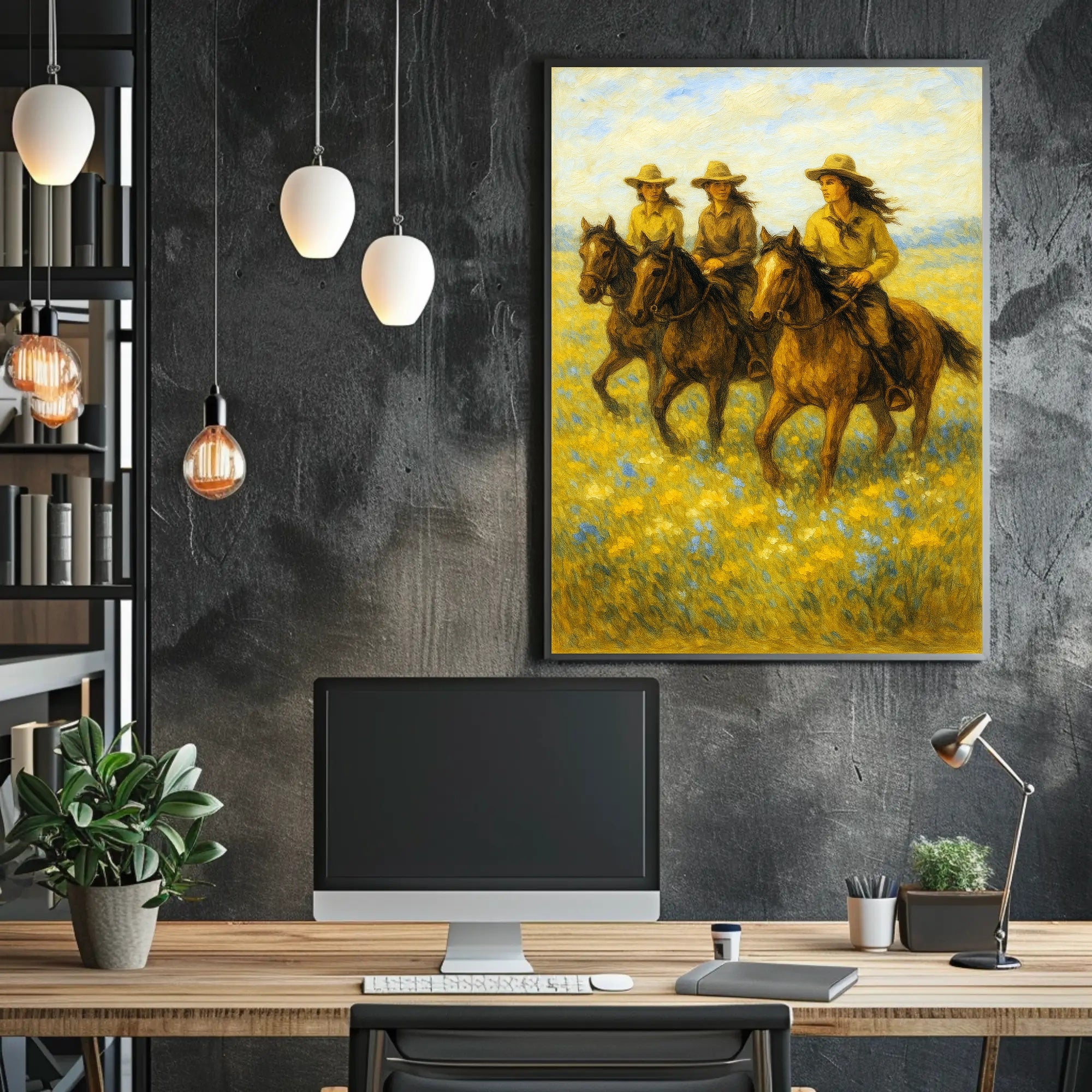 Riders in the Field Poster PosterGoat