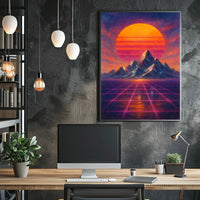 Retro-Futuristic Surreal Landscape Art Poster - Futuristic Sci-Fi Poster