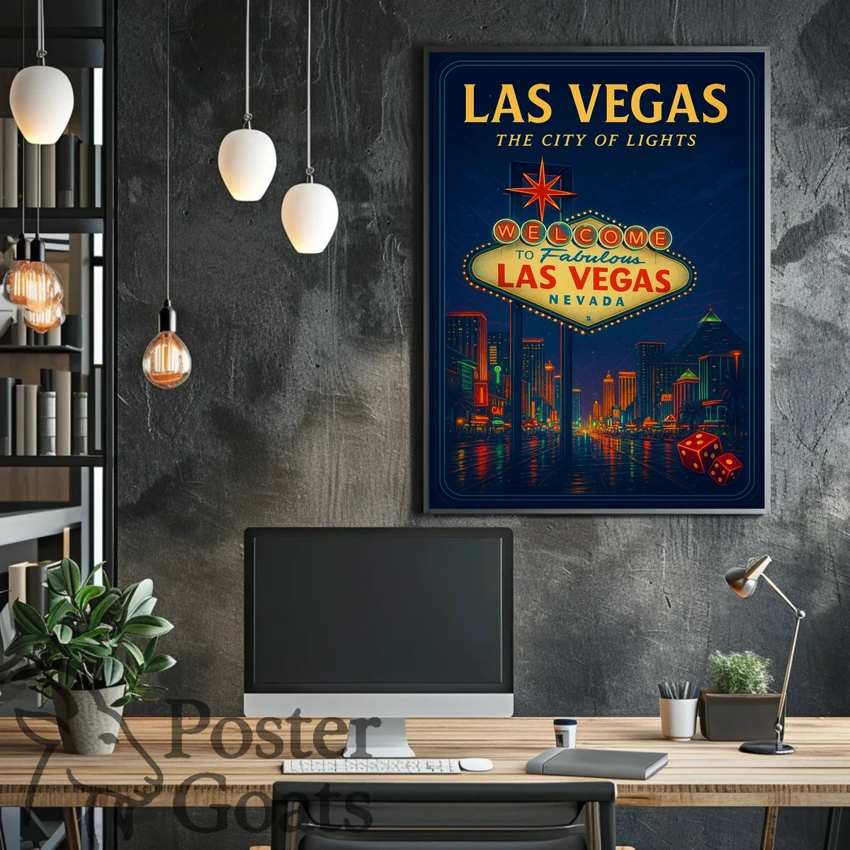 Las Vegas Neon Nights Urban Cityscape Poster