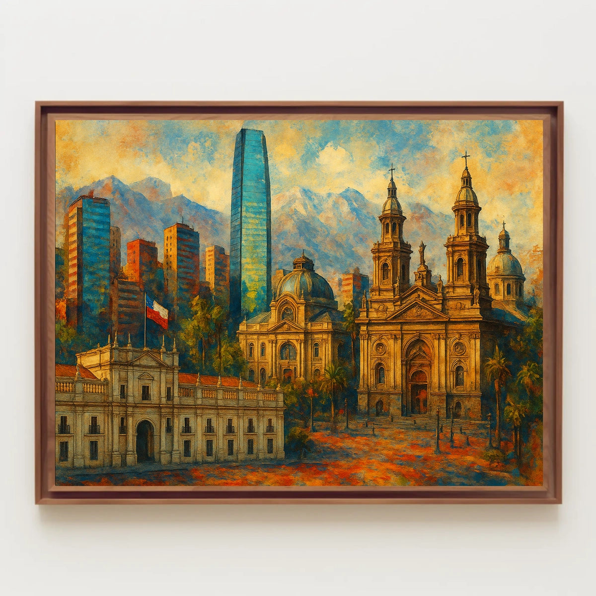 Vibrant Cityscape of Santiago Poster