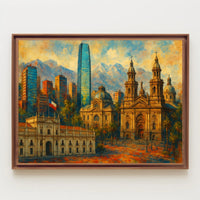 Vibrant Cityscape of Santiago Poster