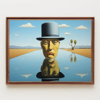 Surreal Desert Headscape: Dreamlike Artistic Poster