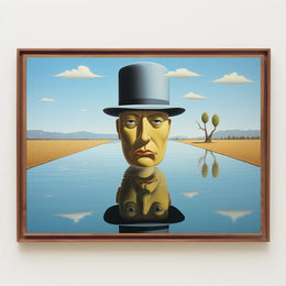 Surreal Desert Headscape: Dreamlike Artistic Poster