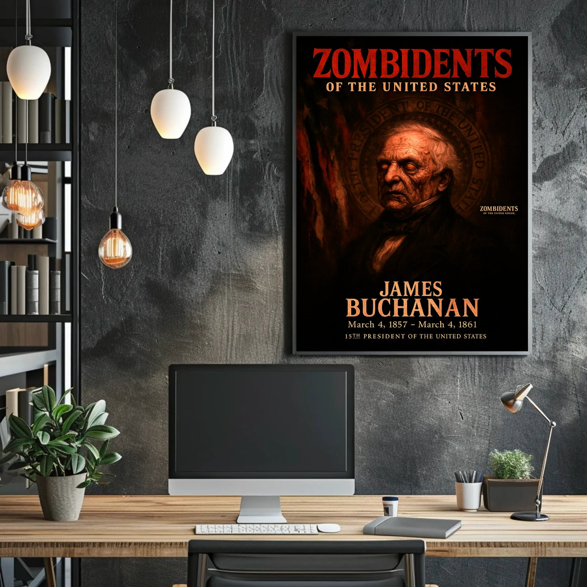 James Buchanan 15th President of the United States Zombidents Poster Series