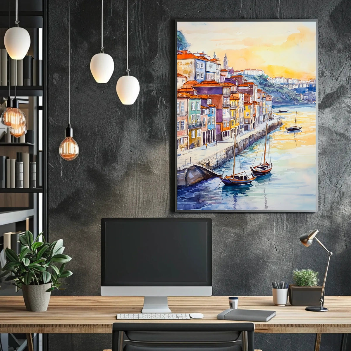 Portugal Porto Ribeira Riverside Poster