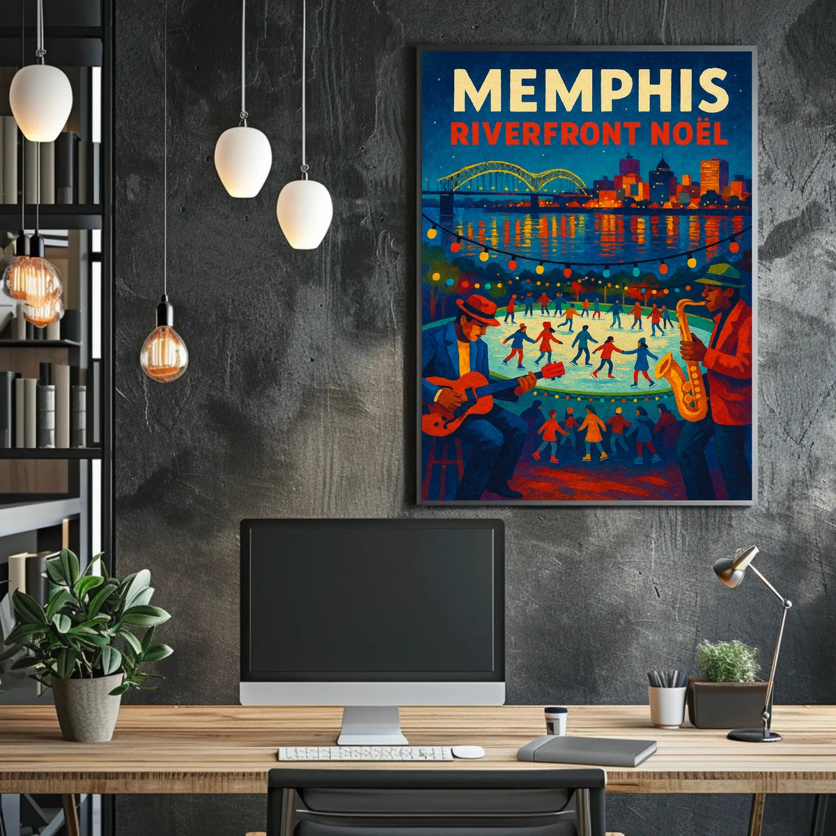 Memphis Riverfront Noël Poster