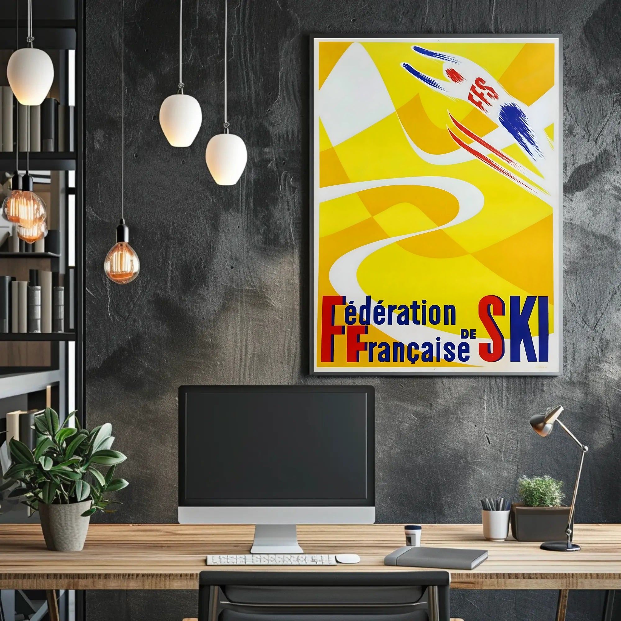 Fédération Française de Ski Bold Sports Poster PosterGoat