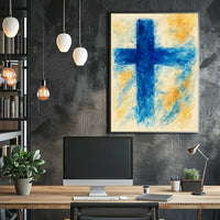 Abstract Blue Cross Abstract Poster