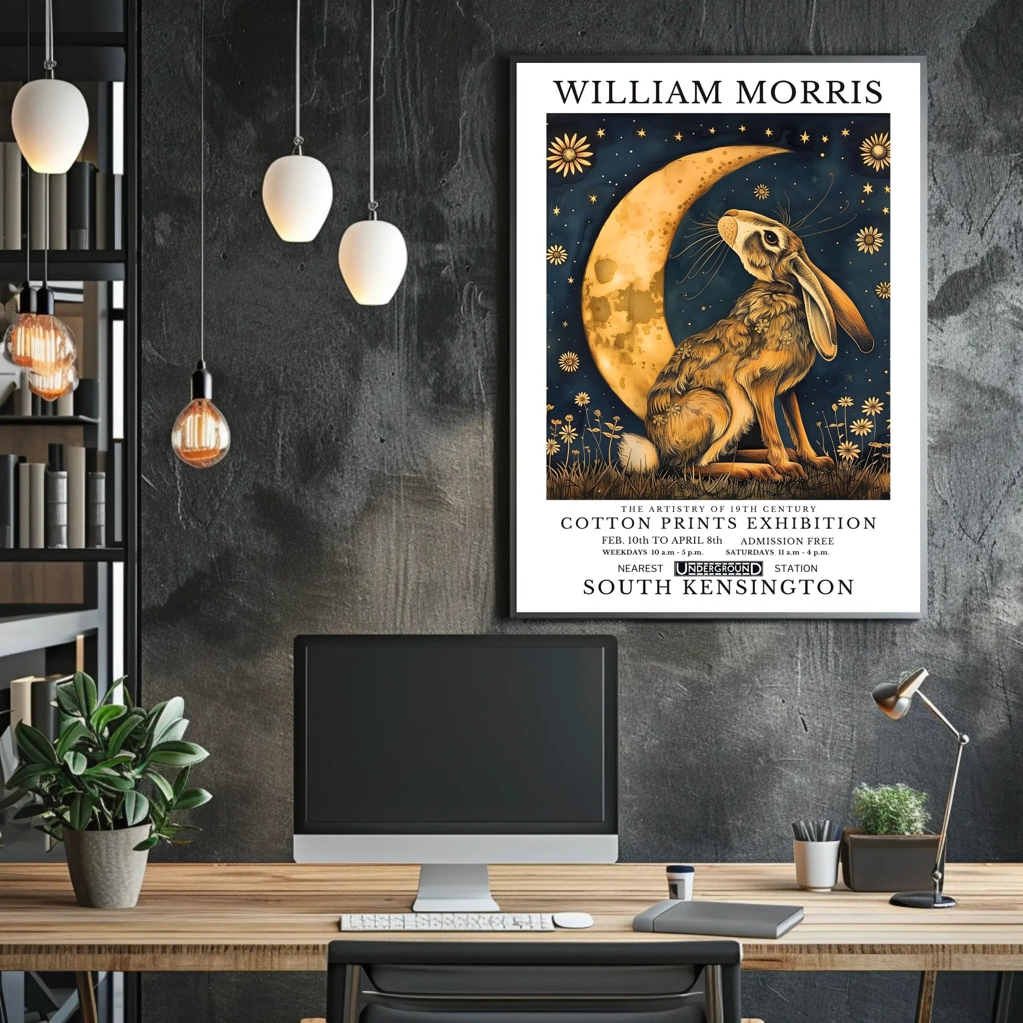 Vintage William Morris Hare Moon Artistic Poster