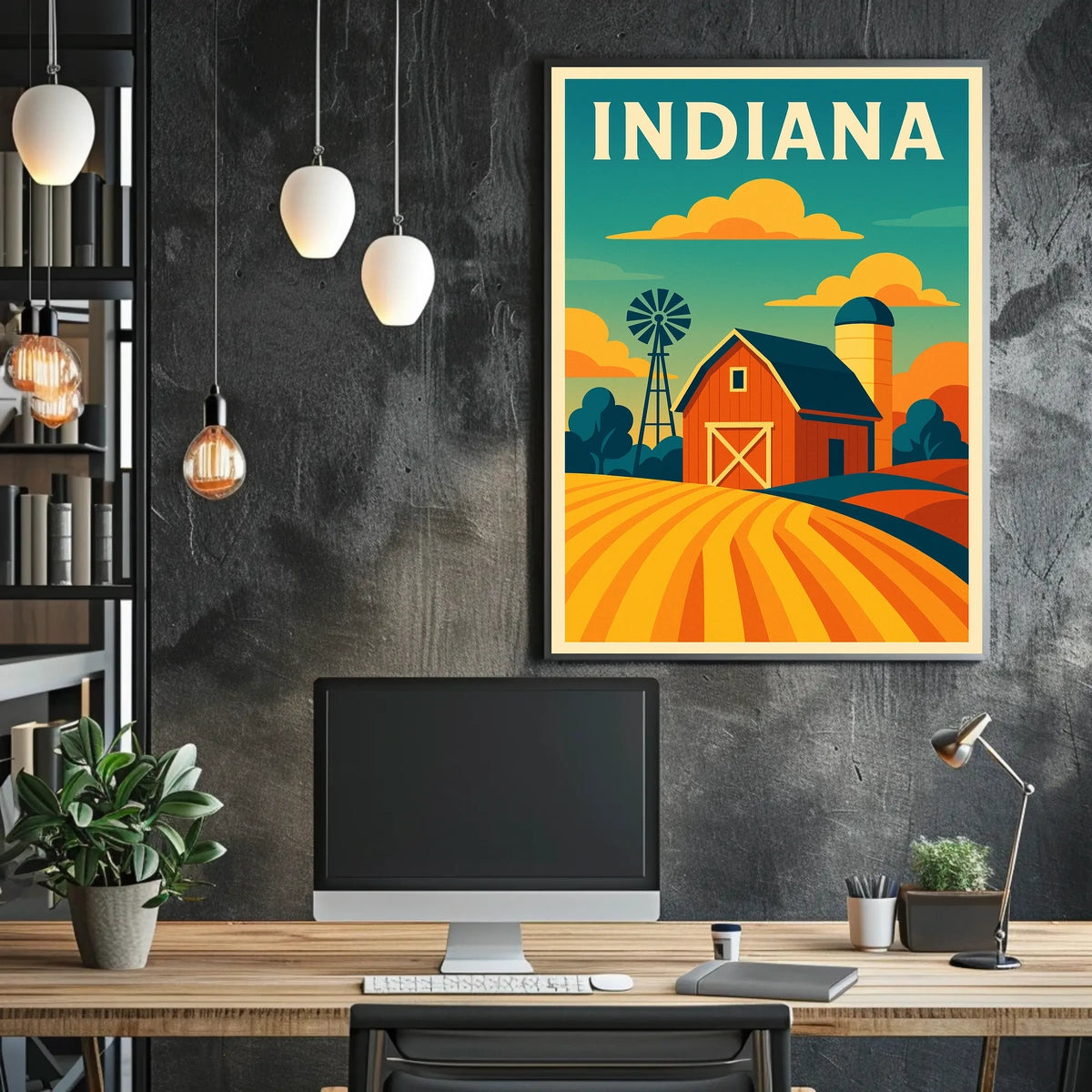 Indiana Farm Scene Poster