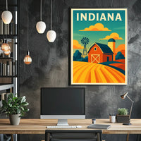 Indiana Farm Scene Poster