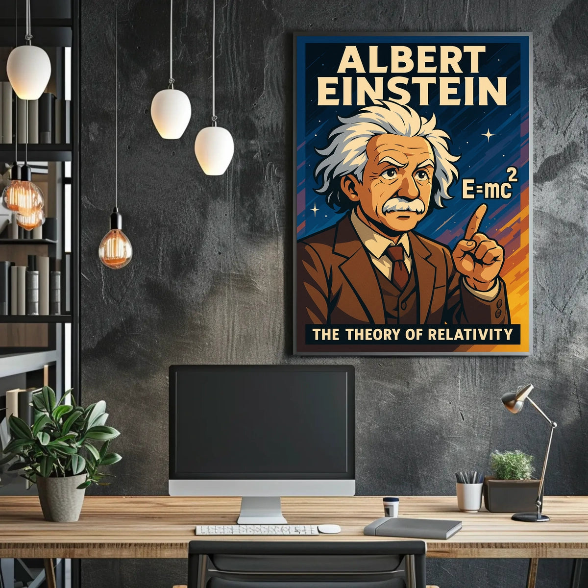 Albert Einstein Relativity Vintage Science Educator Poster