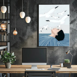 Serenity By The Sea Poster Coastal Wall Art Print