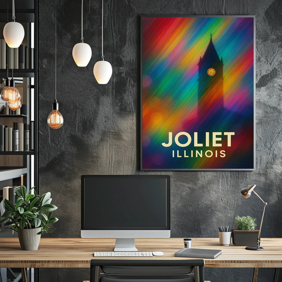 Joliet Cityscape Impressionism Wanderlust Poster