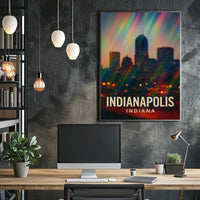 Indianapolis Skyline Cityscape Travel Inspiration Photography Realism Urban Dream Poster