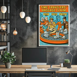 Time Travelers' Baggage Claim Poster PosterGoat