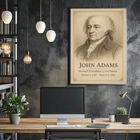 John Adams Presidential Portrait Vintage Patriotic Historical Poster