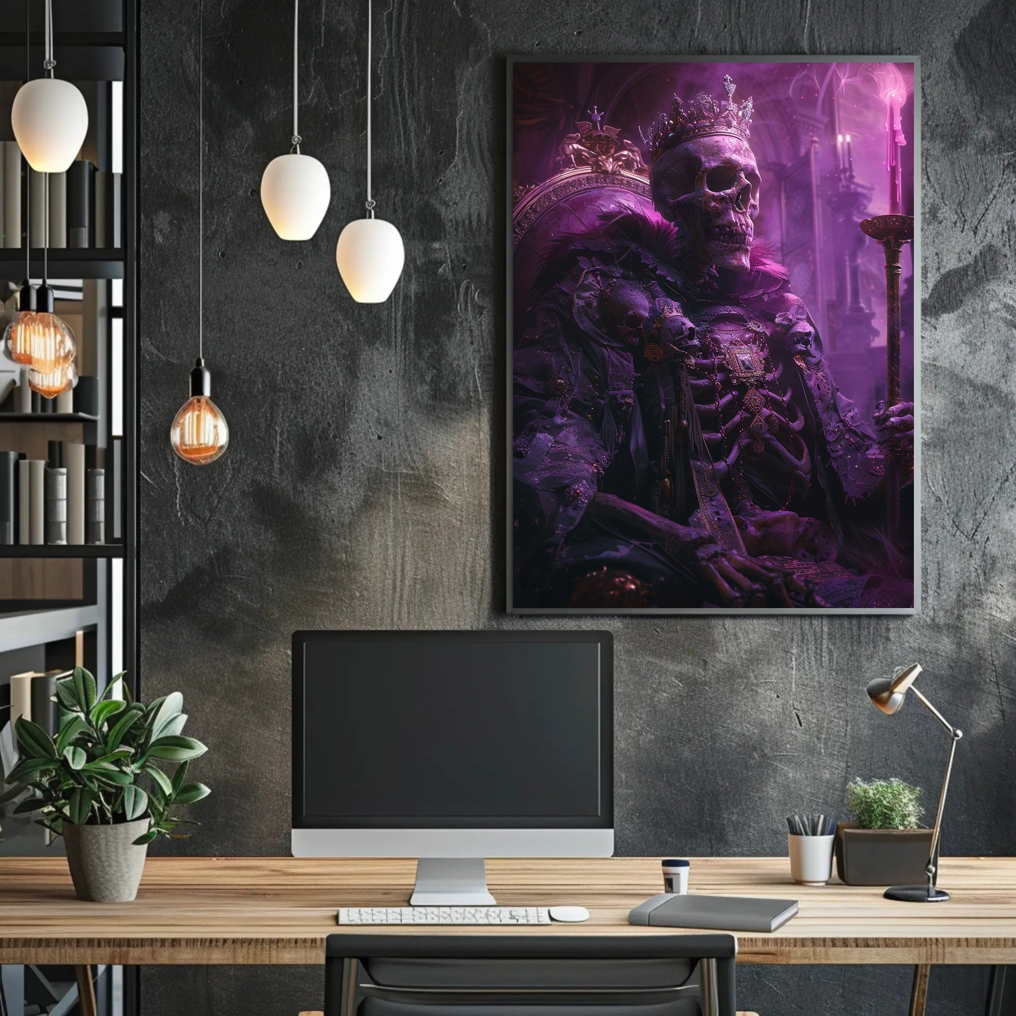 Majestic Morbid Monarchy: Gothic Skeleton Fantasy Poster PosterGoat