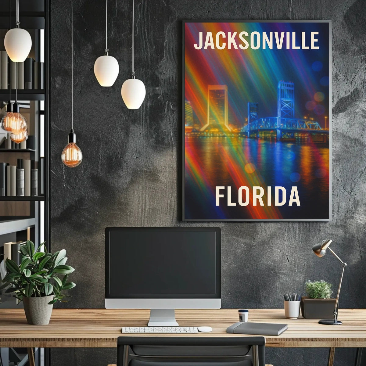 Jacksonville Cityscape Photo Realism Wanderlust Poster