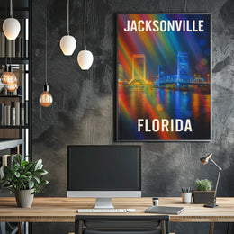 Jacksonville Cityscape Photo Realism Wanderlust Poster