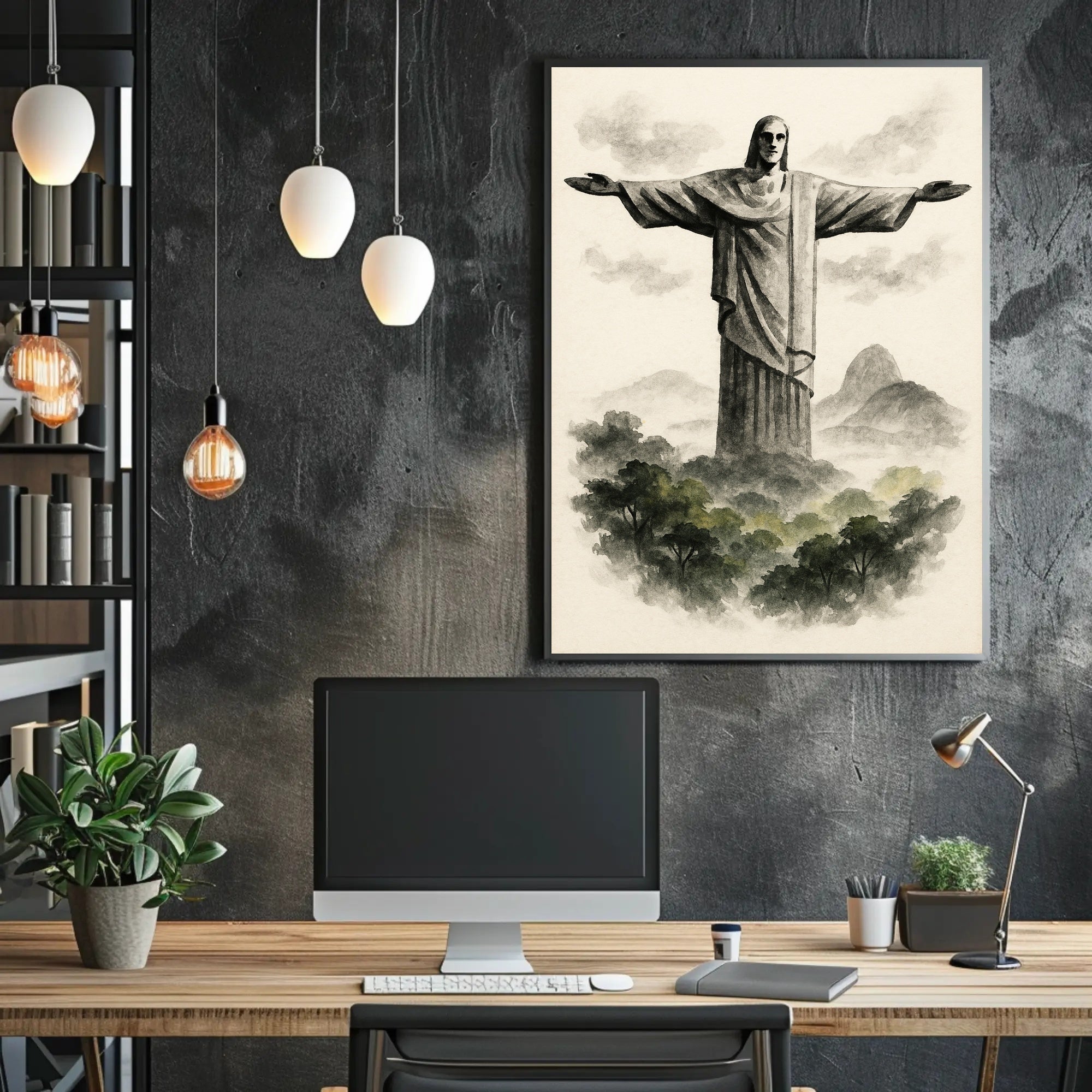 Christ the Redeemer Illustration Poster
