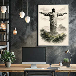 Christ the Redeemer Illustration Poster