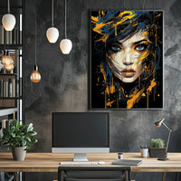 Modern Abstract Woman's Face Art Poster