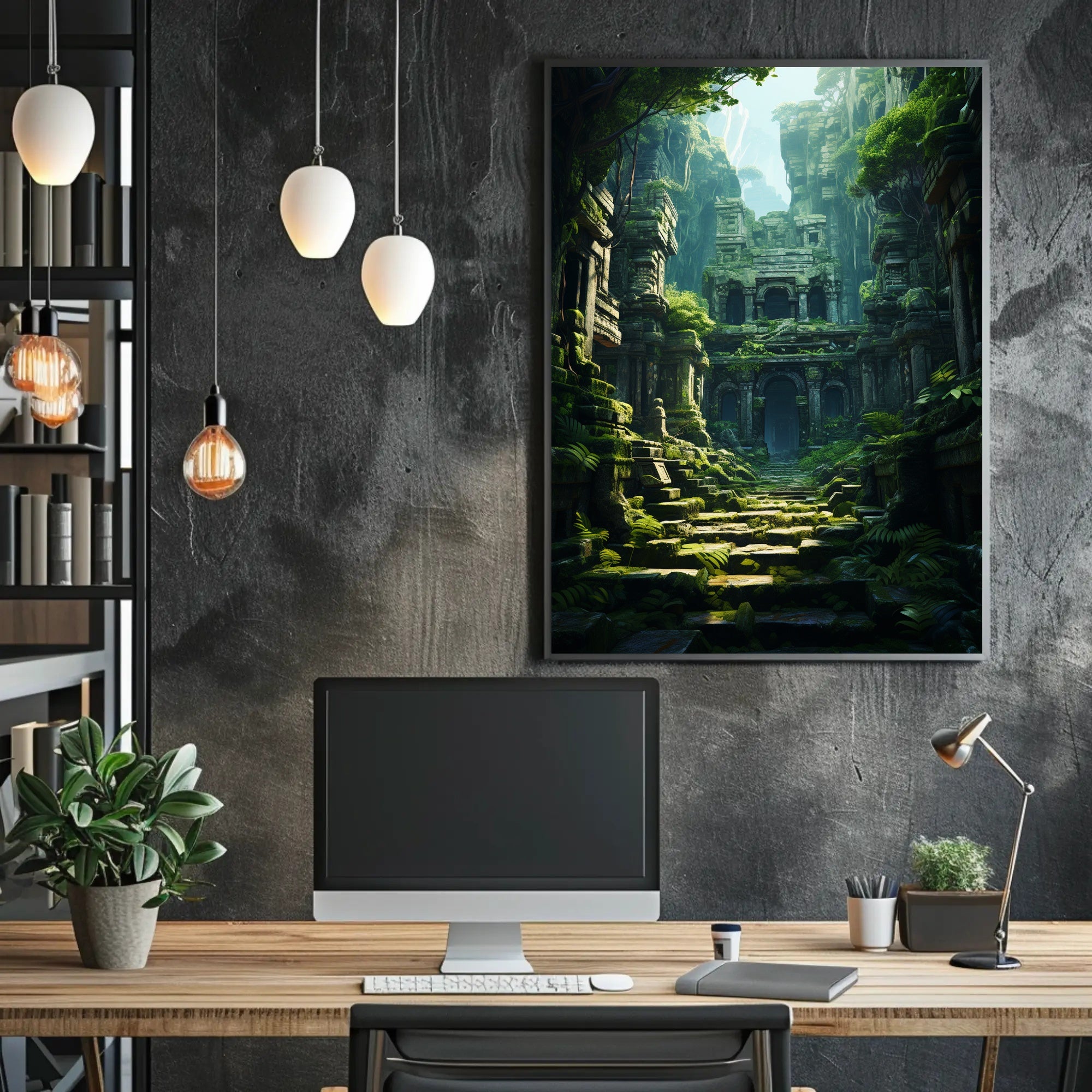 Ancient Jungle Ruins Poster