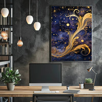 Cosmic Elegance: Art Nouveau Space or Astronomy Poster
