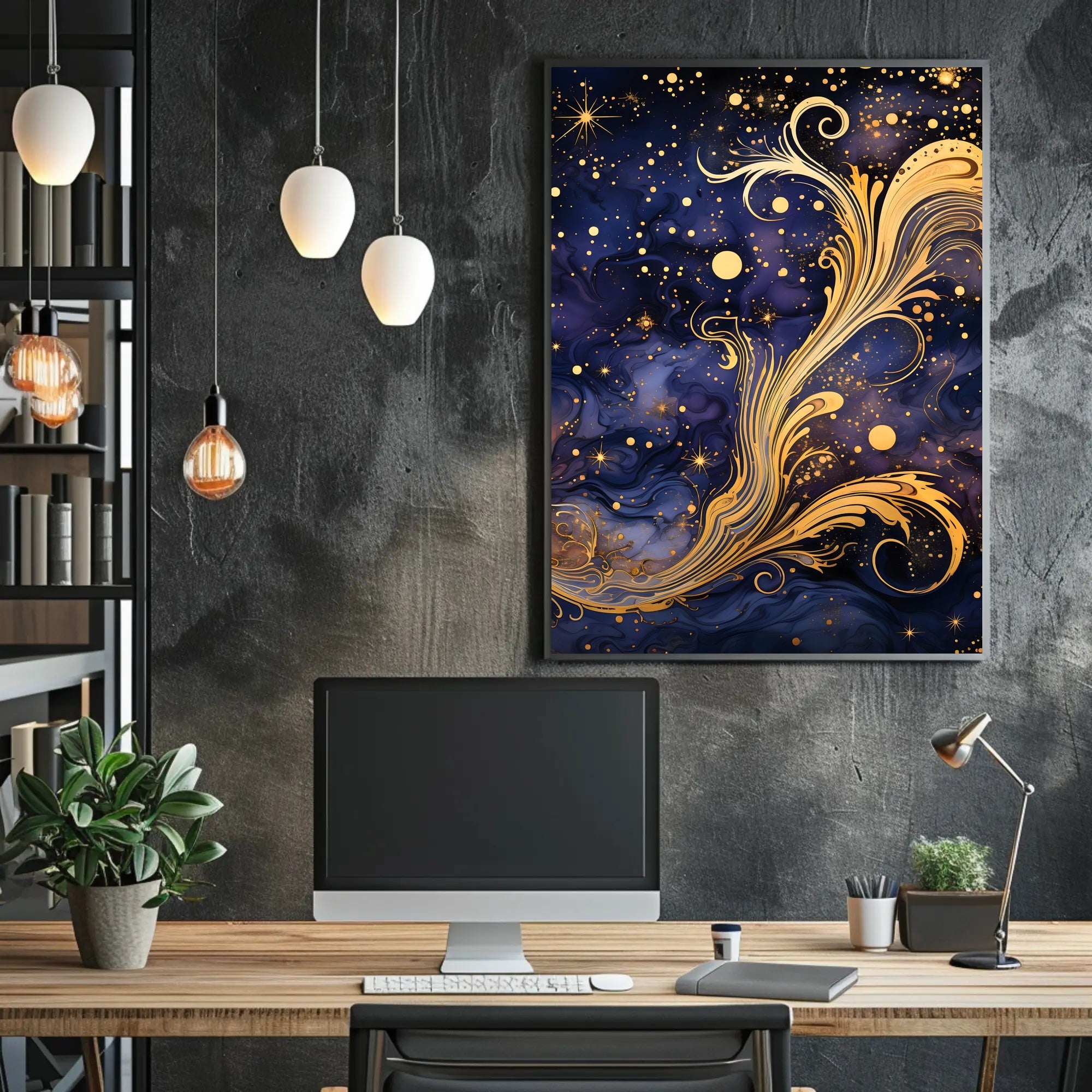 Cosmic Elegance: Art Nouveau Space or Astronomy Poster