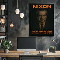 Richard Nixon 37th President of the United States Techno Schematic Poster