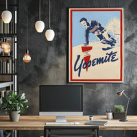 Yosemite Ski School Vintage-Style Sports Poster PosterGoat